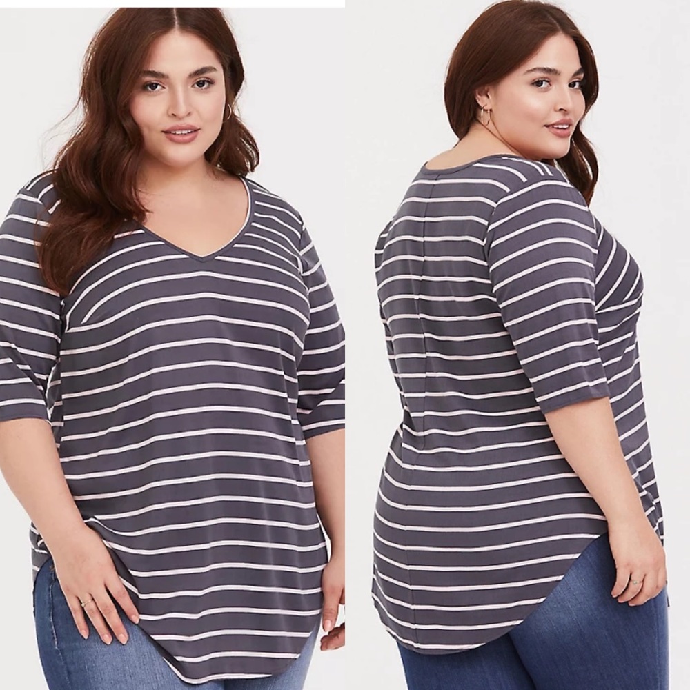 Torrid | Stripe Stretch Challis Favorite Tunic Tee